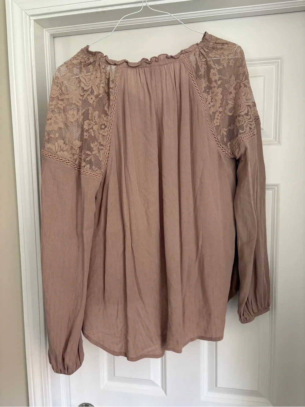 Knox Rose Boho Peasant Lace Top Women’s Large Cottagecore Girly Tassle Top - Picture 4 of 6